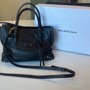 Balenciaga Black Leather Mini Tote